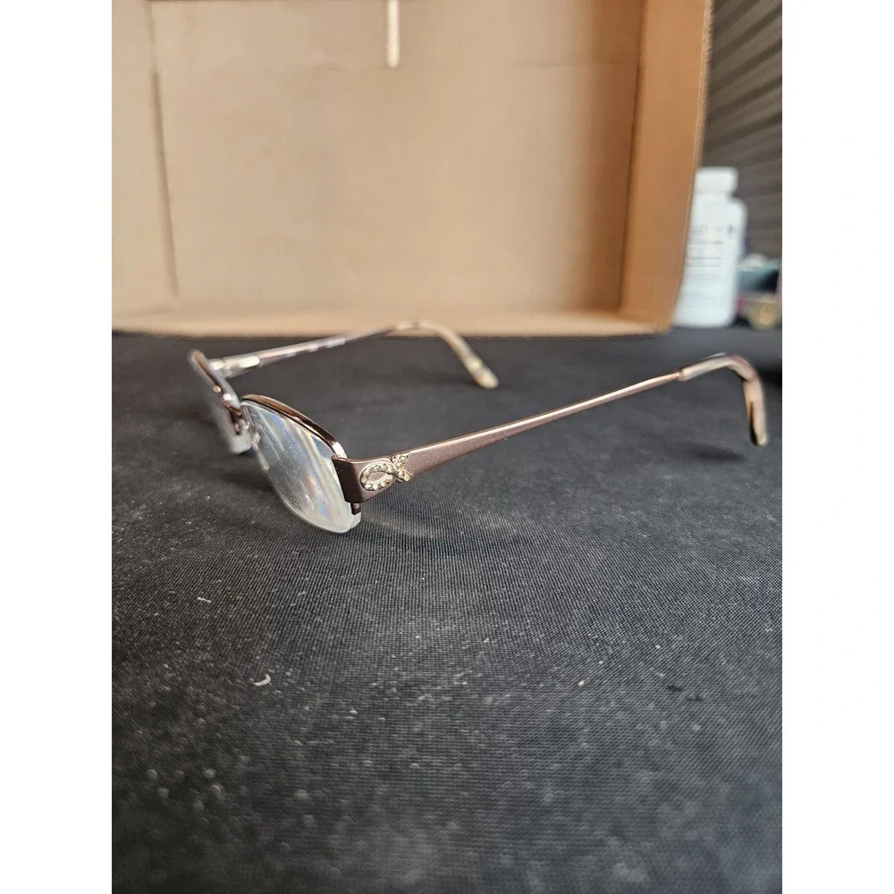 Kay Unger K157 Eyeglass Frames 52-18-135 Rose Bronze Semi Rimless Womens